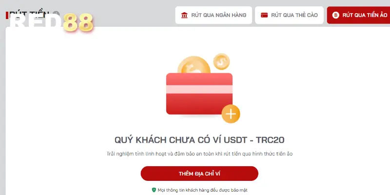 RED88 có nhiều phương thức rút tiền